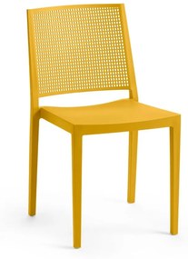 Sárga műanyag kerti szék Grid – Rojaplast
