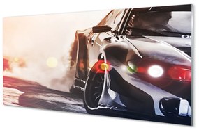 Akrilkép Fekete auto fény 120x60 cm 2 fogas