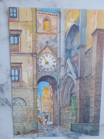 Grafika Keret Olaszország Italia Neapol Mapoli Kapu