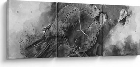 Kép - Akvarell papagájok (órával) (90x30 cm)