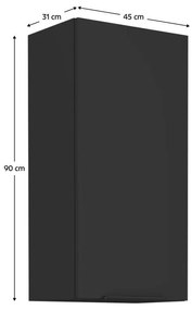 Felső konyhaszekrény Sobera 45 G 90 1F (fekete) . 1097009