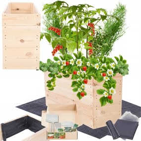 Ágyás magasított virágtartó zöldséges láda impregnáló 45x80x30