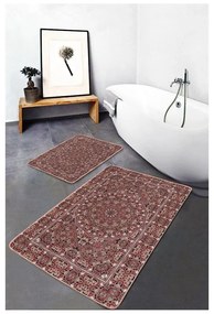 Barna bársony fürdőszobai kilépő szett 2 db-os 60x100 cm – Mila Home