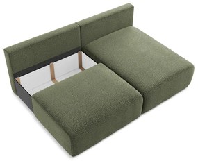Zöld kinyitható-tárolóhelyes sarokkanapé (jobb oldali) Kalena – Makamii