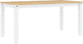 vidaXL Corona fehér tömör fenyőfa ebédlőasztal 160 x 80 x 75 cm