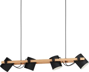 Eglo 43424 - Csillár zsinóron HORNWOOD 4xE27/28W/230V