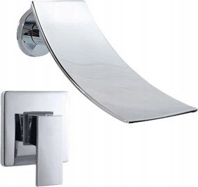 Mosdó Csaptelep Fürdőszoba Falsík alatti vízesés Falra szerelhető sárgaréz Króm