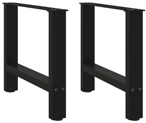2 db fekete acél dohányzóasztal láb 60 x (42-43) cm