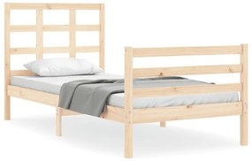 tömör fa ágykeret fejtámlával 90 x 200 cm
