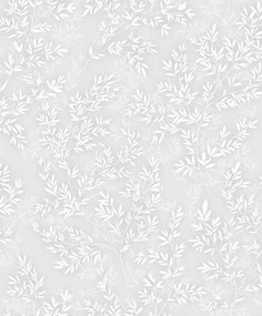 Szürke Tapéta Fehér Levelek Növényi Motívum Vinil Flizelin Tapéta