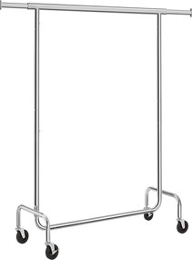 Nagy teherbírású fém ruhatartó kerekekkel, 130 kg-ig terhelhető, hossza 110-150 cm
