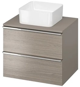 Cersanit - VIRGO falra szerelhető mosdókagyló szekrény 60 cm-es tetővel, szürke tölgy-króm, S522-022