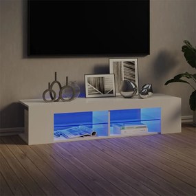 Magasfényű fehér TV-szekrény LED-lámpákkal 135 x 39 x 30 cm