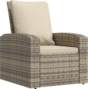 vidaXL világosbarna polyrattan dönthető kerti szék párnákkal