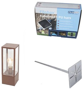 Ipari kültéri állólámpa rozsdabarna 40 cm IP44 - Charlois