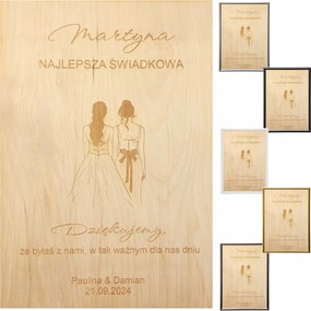 Fa köszönetajándék koszorúslánynak A4 21x29,7-as keretben