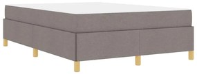 Boxrugós ágy matracmal Taupe és fehér 160 x 200 cm szövet
