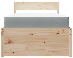 tömör fenyőfa ágykeret fiókokkal és matraccal l 100 x 200 cm