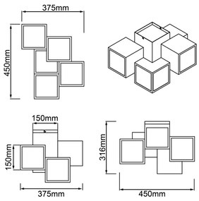 Brilliant - LED Mennyezeti lámpa CUBIX 5xLED/7,6W/230V 3000K fehér
