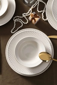 24 részes porcelán étkészlet krém