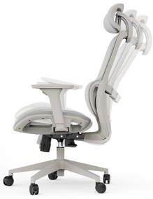 Ergonomikus irodai forgószék Neyo deréktámasz, fejtámla, háló, szürke