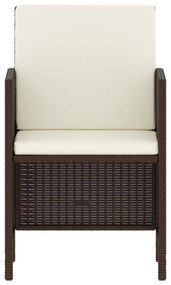 6 részes barna polyrattan kerti étkezőgarnitúra párnával