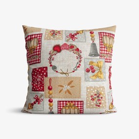 Goldea dekoratív párnahuzat loneta - karácsonyi díszek - patchwork 40 x 40 cm