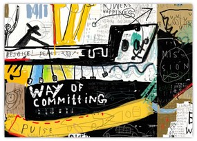 Festmény - Graffiti (üvegen) (70x50 cm)