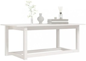 fehér tömör fenyőfa dohányzóasztal 110 x 55 x 45 cm