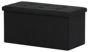Tárolós Puff, Fekete Szövet. TAB-462 BK2
