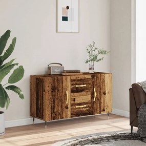 antik fa színű szerelt fa tálalószekrény 100 x 36 x 60 cm