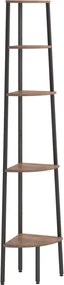 vidaXL 5 szintes sötétbarna és fekete sarokpolc 45,5 x 31,5 x 180 cm