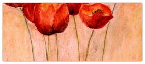 Kép - piros tulipán (120x50 cm)