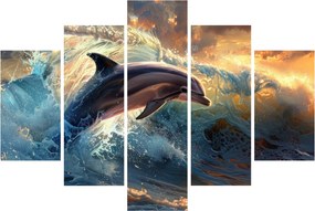 Kép - Delfin, illusztrációk (150x105 cm)