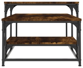 füstös tölgy színű szerelt fa dohányzóasztal 102 x 60 x 45 cm