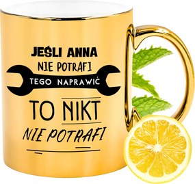 Prémium Arany Csillogó Bögre Anna Ajándék Nyomtatott Fotóval