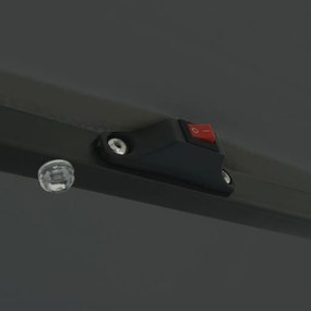 Kültéri Napernyő LED Fényekkel ø395x245 cm Antracit
