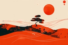 Poszter 45x30cm Piros sivatagi tájképek