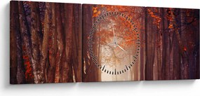 Kép - őszi erdő (órával) (90x30 cm)