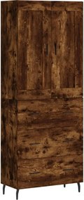 vidaXL füstös tölgy színű szerelt fa magasszekrény 69,5 x 34 x 180 cm