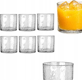 Whisky Vízpohár Készlet 380 ml 6 db-os dekoratív üveg szett