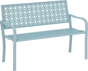 Outsunny 2-Személyes Kerti Pad, Időjárásálló Pad, Kerti Bútor Hátmasszázzsal és Karfákkal, Park Pad 240kg Teherbírással, Terasz Pad Teraszra, Kertbe,