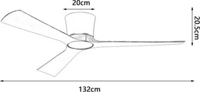 ZEVENTI - LED mennyezeti ventilátor AUREX LED/24W/230V Wi-Fi Tuya fekete/dió + távirányító