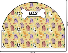 PIPPER. Védő textil falmatrica – Ív – Színes kutyák Méret: 120x96cm, Indíték: névvel