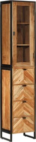 vidaXL vas és tömör mangófa fürdőszobai szekrény 40 x 27 x 190 cm