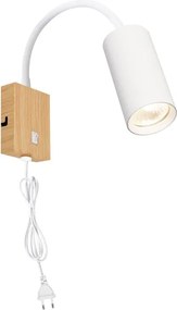 Brilagi - Állítható fali lámpa SELE 1xGU10/30W/230V fehér/tölgy dekor