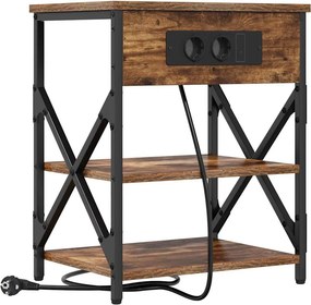 vidaXL Éjjeliszekrény polcokkal Füstölt tölgy 41 x 31 x 51 cm Faanyag
