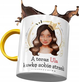 Sárga bögre Ursula Kaptár Barátnő Feleség Nyomtatott Fotóval