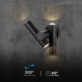 LED kültéri fali spotlámpa 2xLED/3W/230V 4000K IP44 fekete