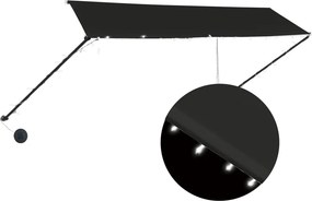vidaXL feltekerhető antracitszürke napellenző LED-del 350 x 150 cm